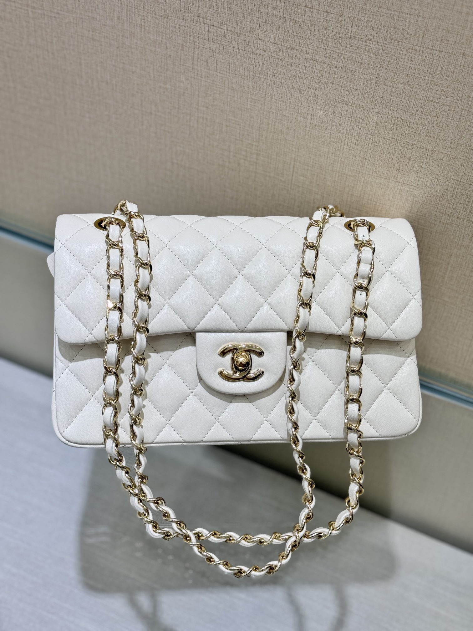 Ch@nel Flap Bag-Lambskin Leather-23CM