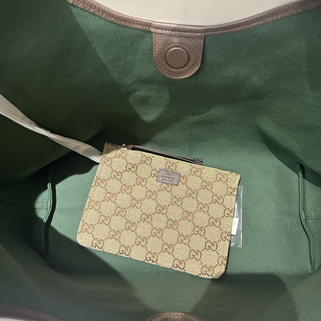 Gv*c*giglio large tote bag in beige and brown gg canvas-60*47*16cm