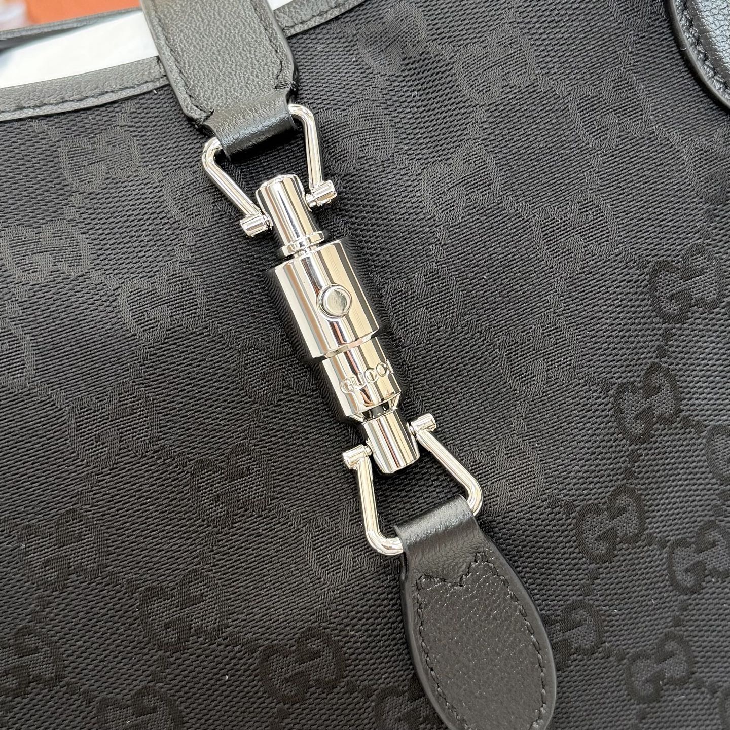 Gu*cci Jackie Large Tote Bag In Black GG Canvas-55*37*14.5CM