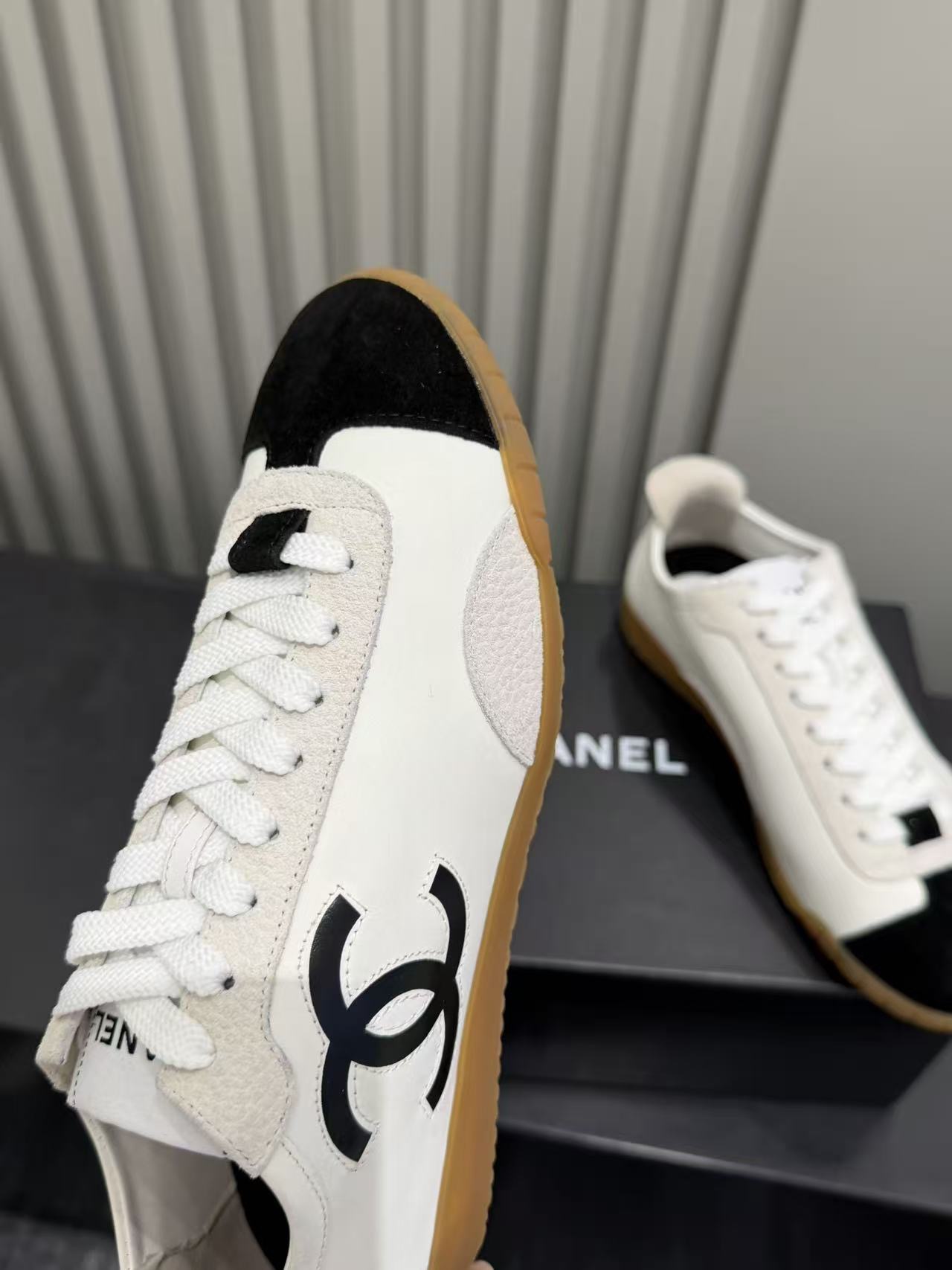 Ch@nel Sneakers - Calfskin & Embossed Suede Calfskin