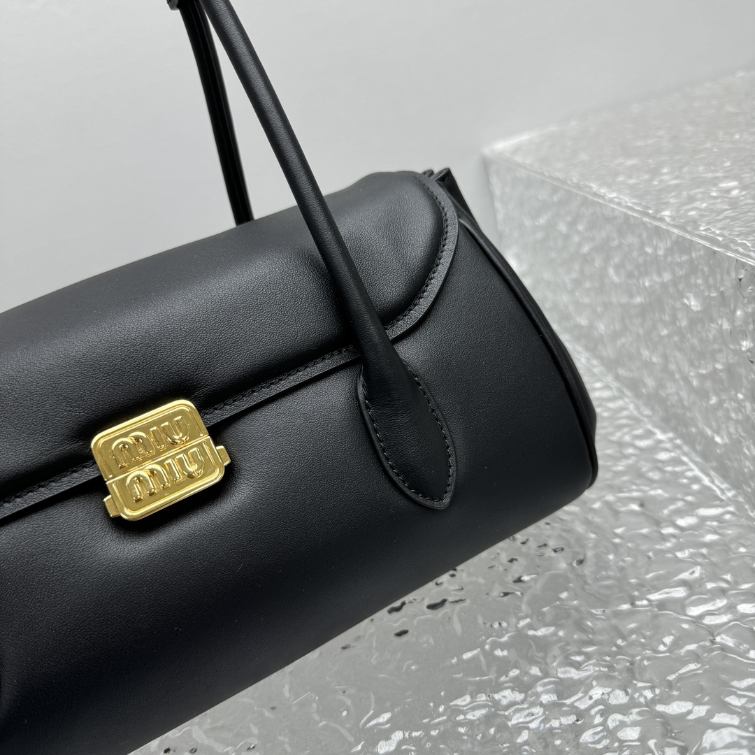 M1um1u leather shoulder bag -28.5*8*17cm