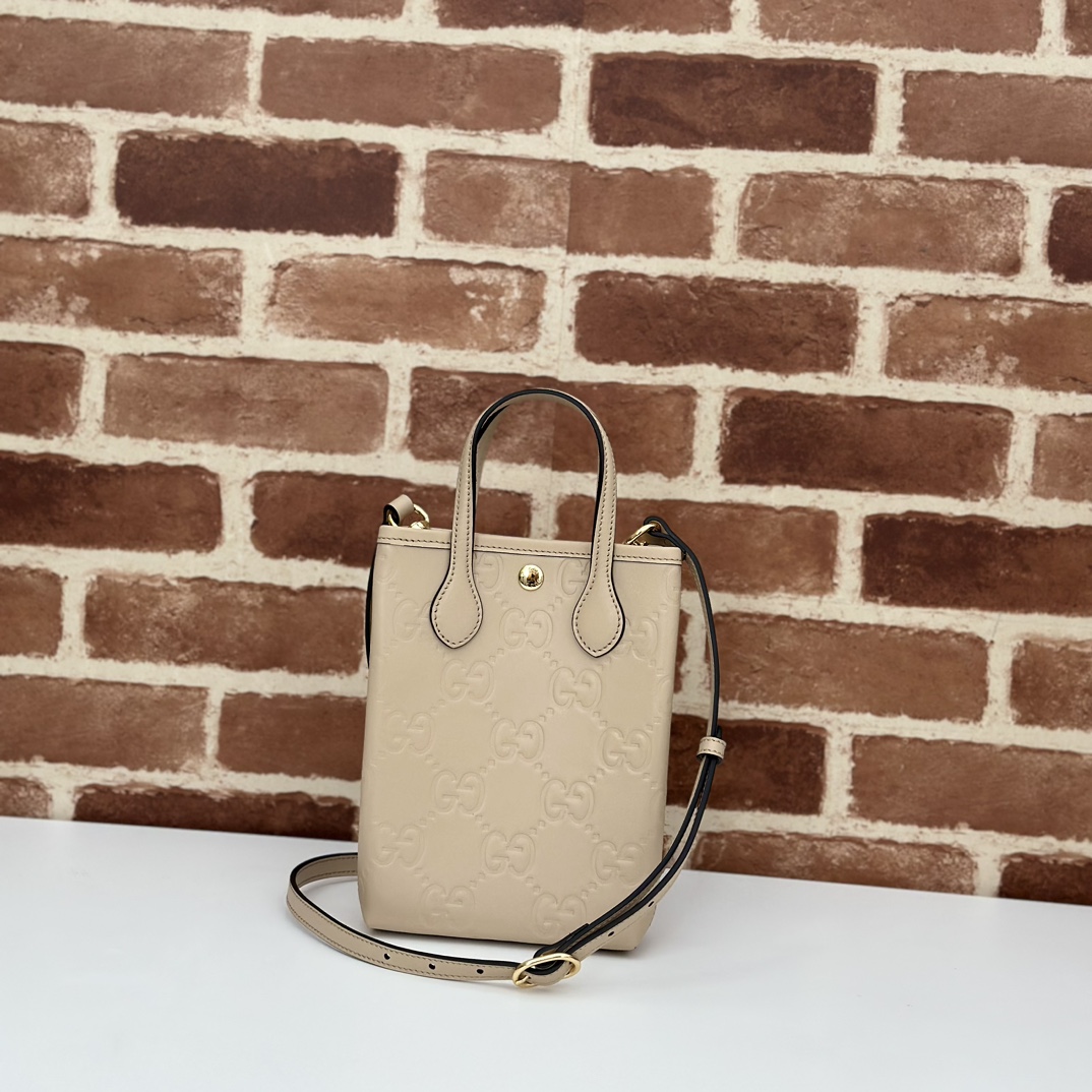 gvc*1 gg S*per mini bag with strap in beige gg leather -20*13*2.5cm