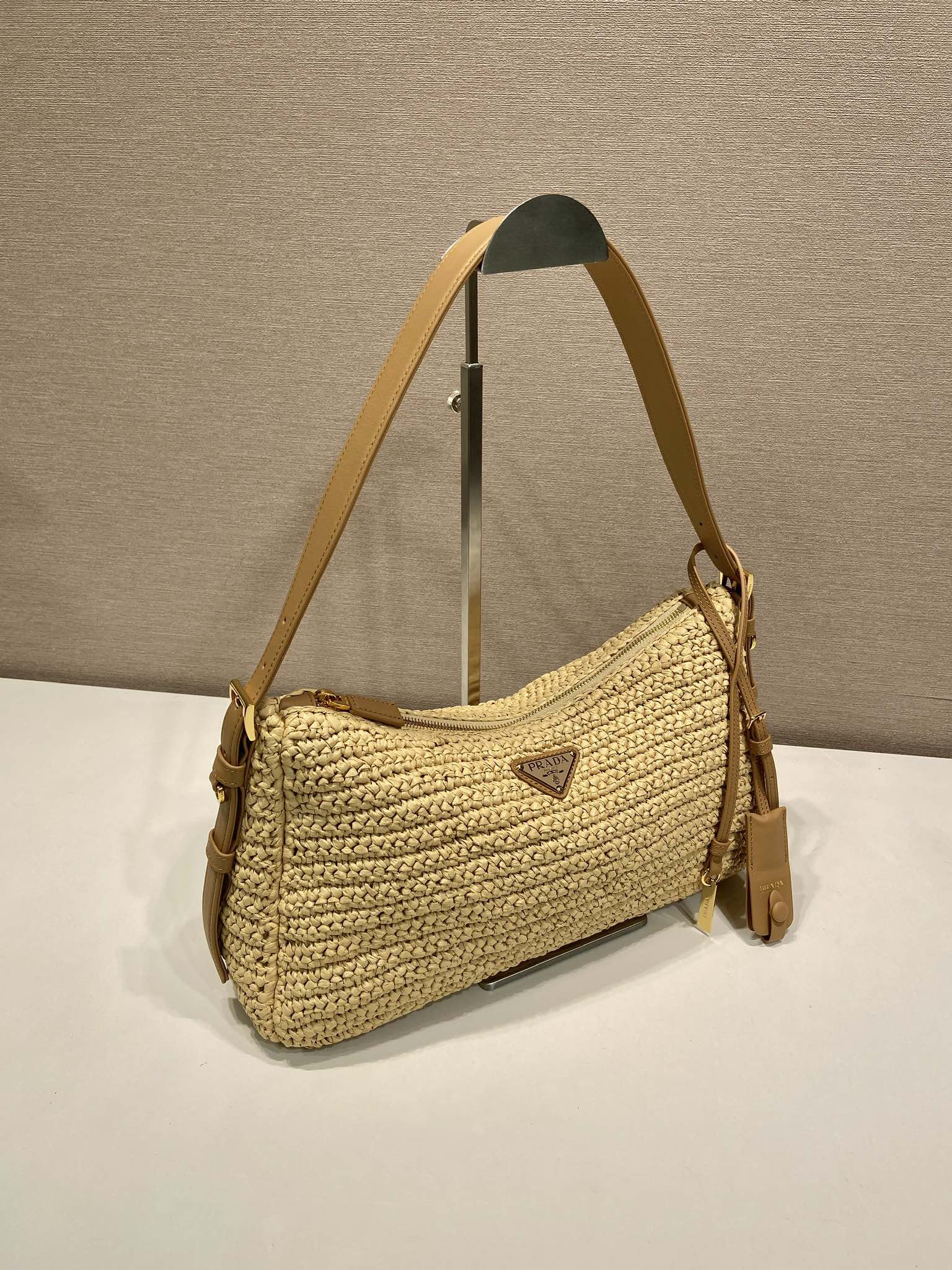 Pra*a aimée large crochet shoulder bag-1bc24-34*19.5*10cm