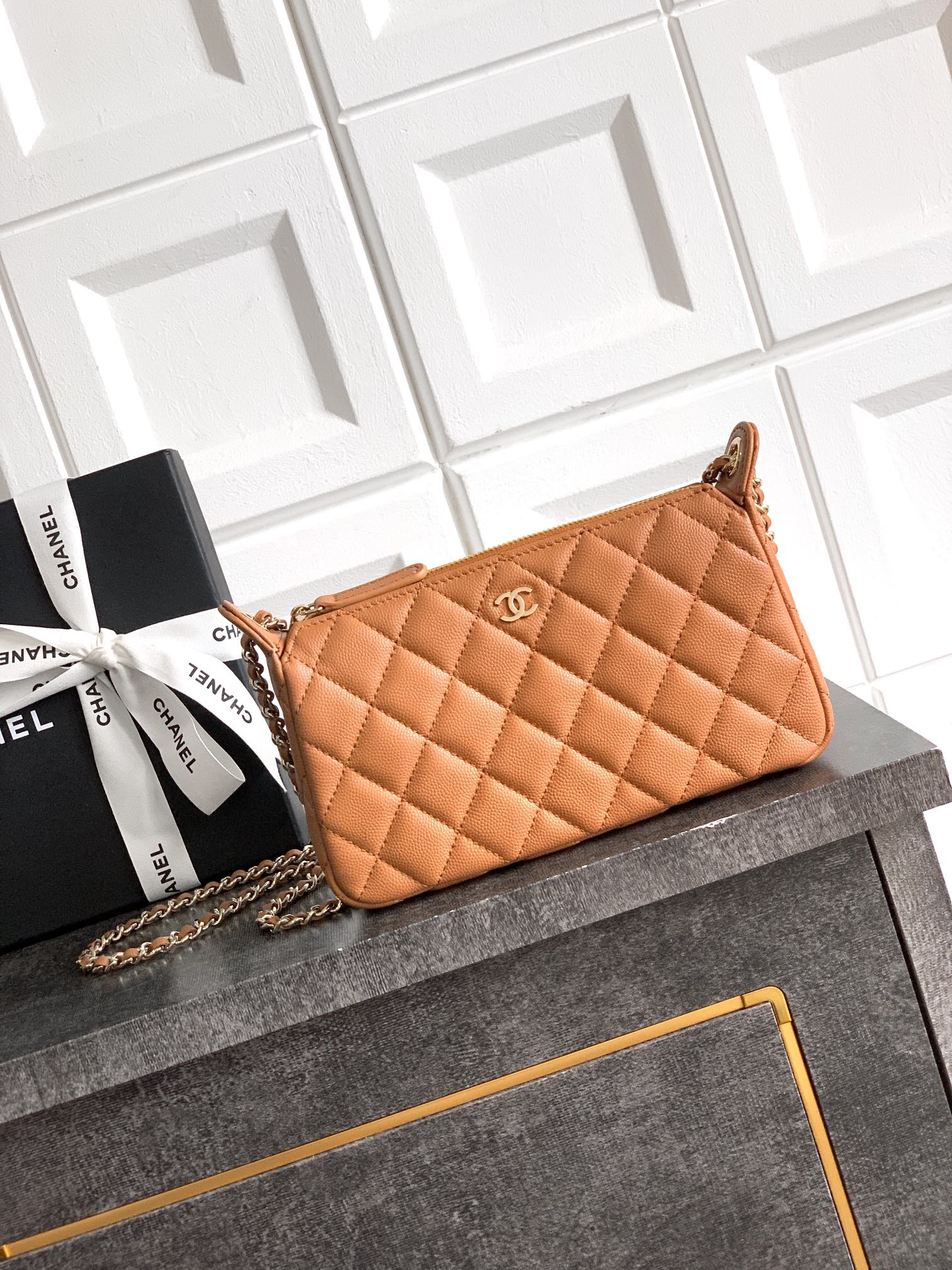 Ch@nel Lambskin Quilted Small Clutch With Chain -12x21x5.5CM