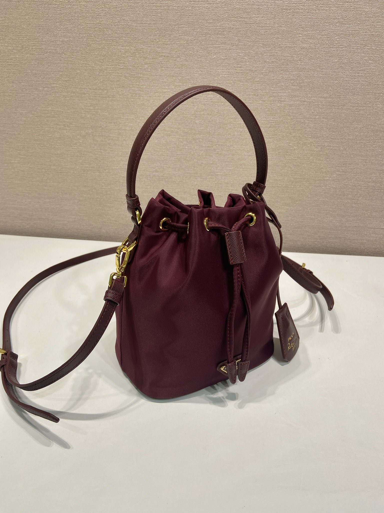 Pra*a 1be067 bucket bag-15.5*19.5*10cm