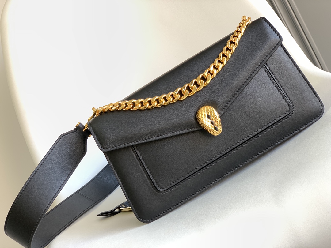 Bv1g*ai serpenti east-west maxi chain shoulder bag-28*17*6cm