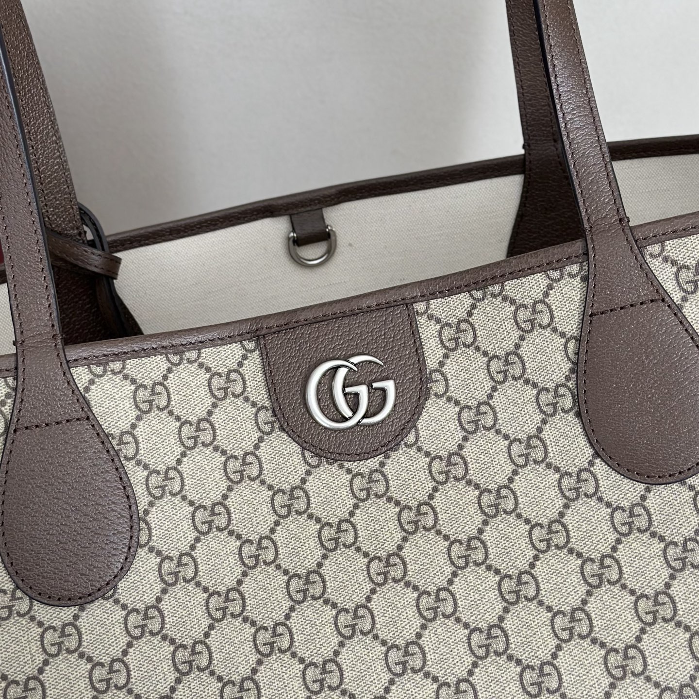 Gv*c*i Brown & Beige Ophidia GG Svp*me Tote -37.5*34.5*22CM