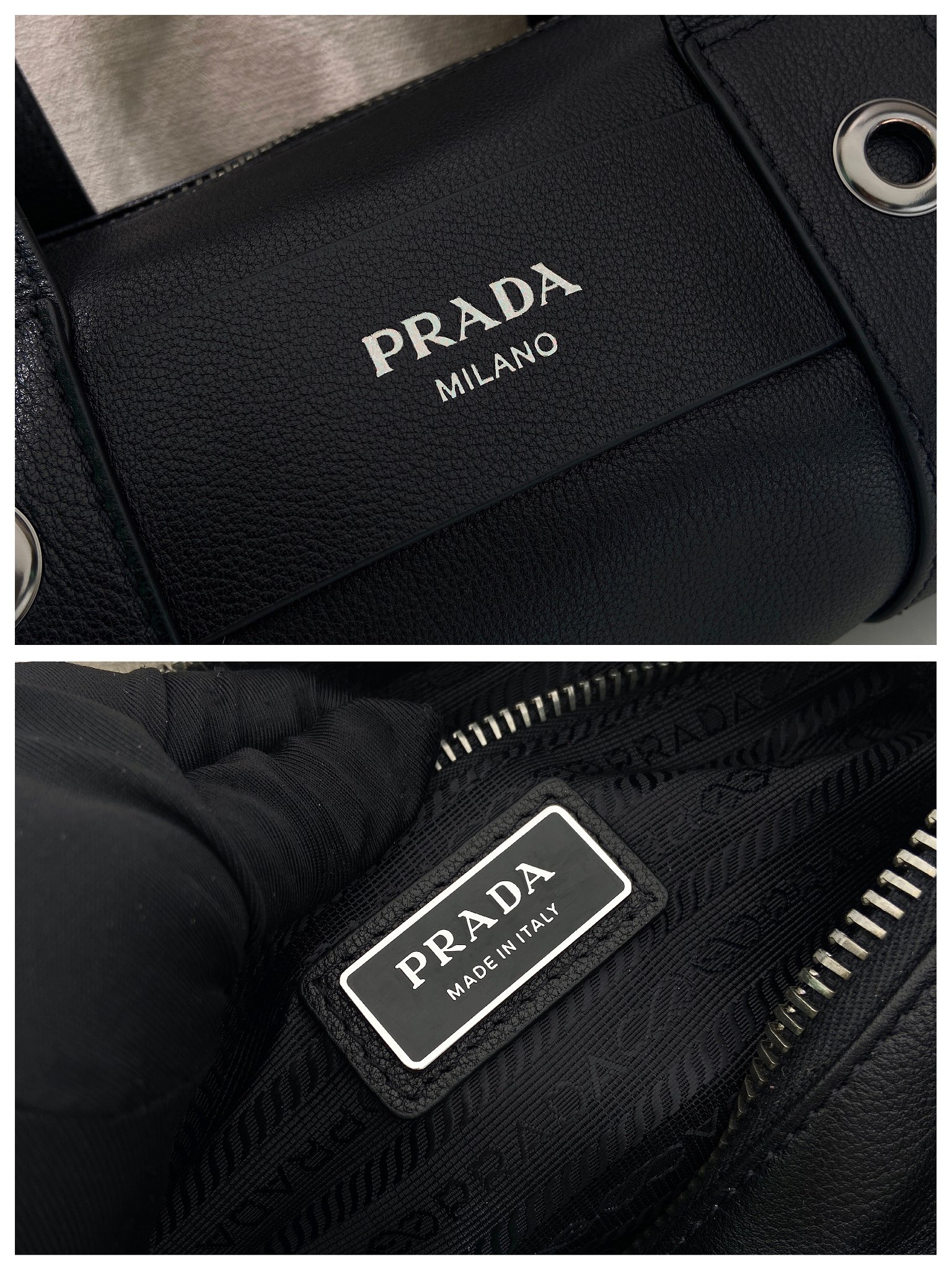 Pra*a Large Route Leather Tote Bag -28.5*12*12cm