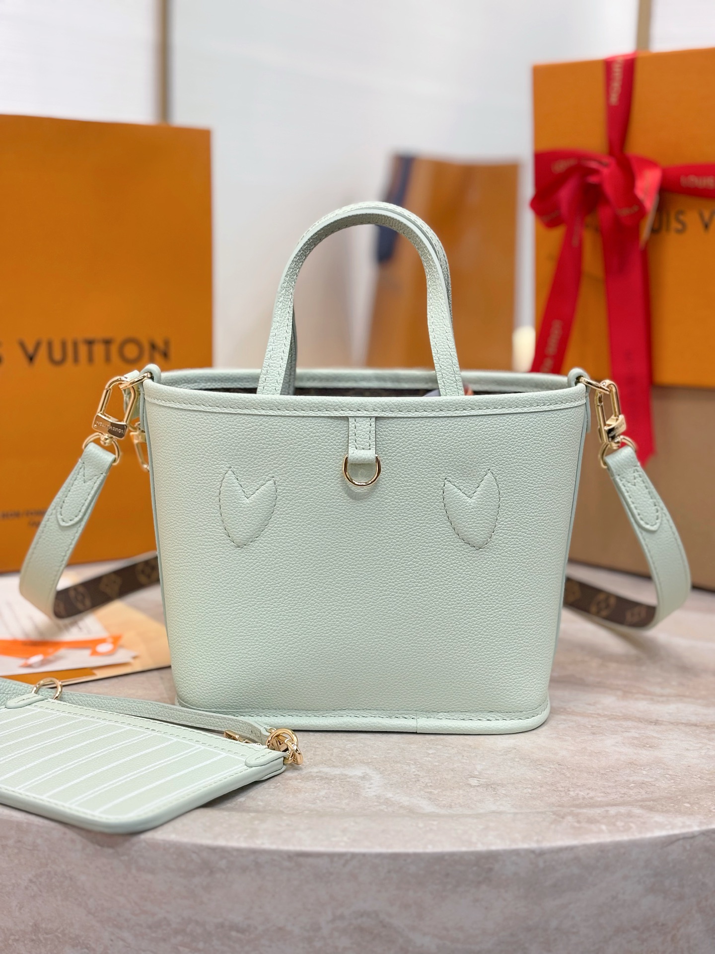 L0vis Vvtt0n Neverfull BB Bandouliere Inside Out Leather Tote-26.5x16.5x11CM