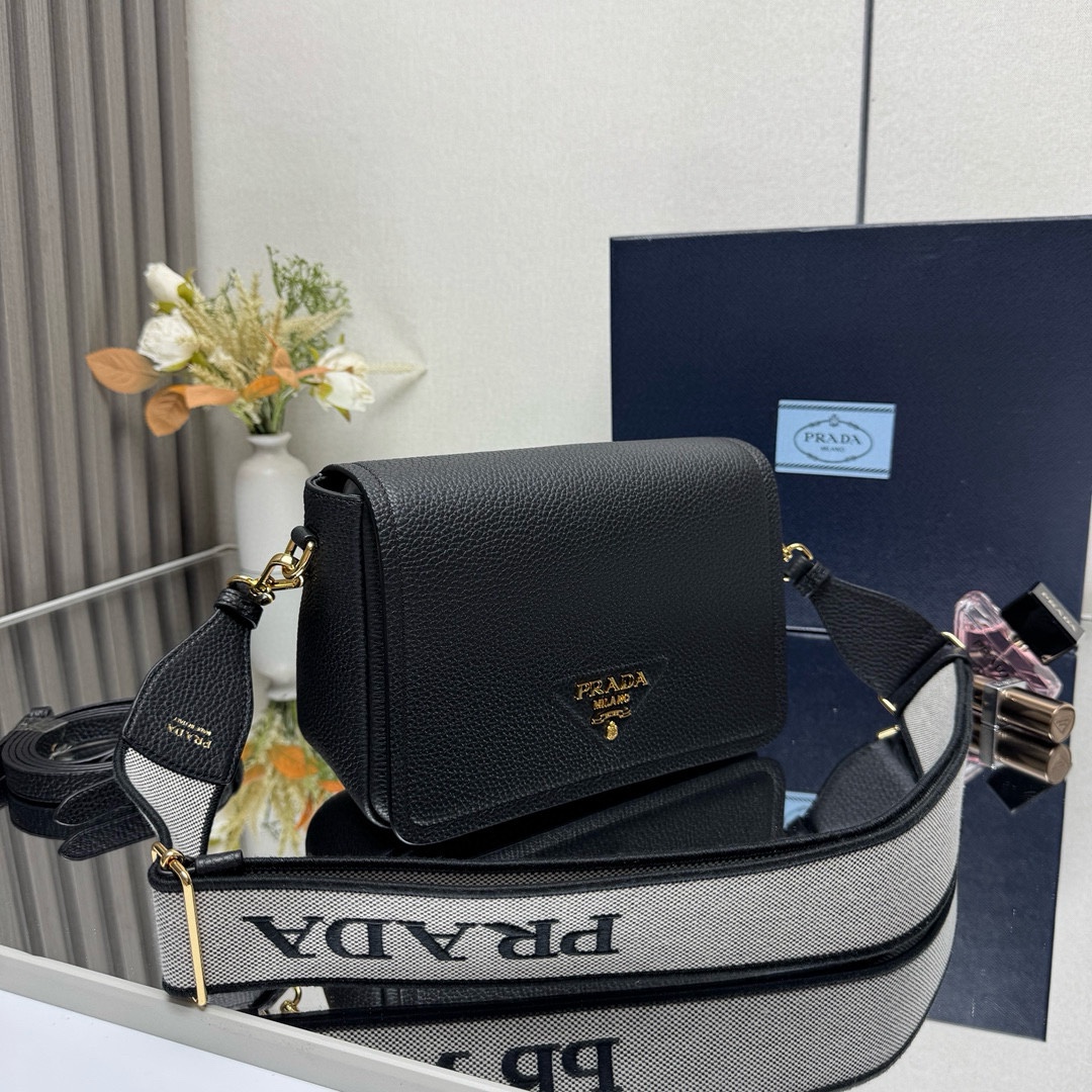 Pra*a 1BD314 Leather Shoulder Bag-23*18*9CM