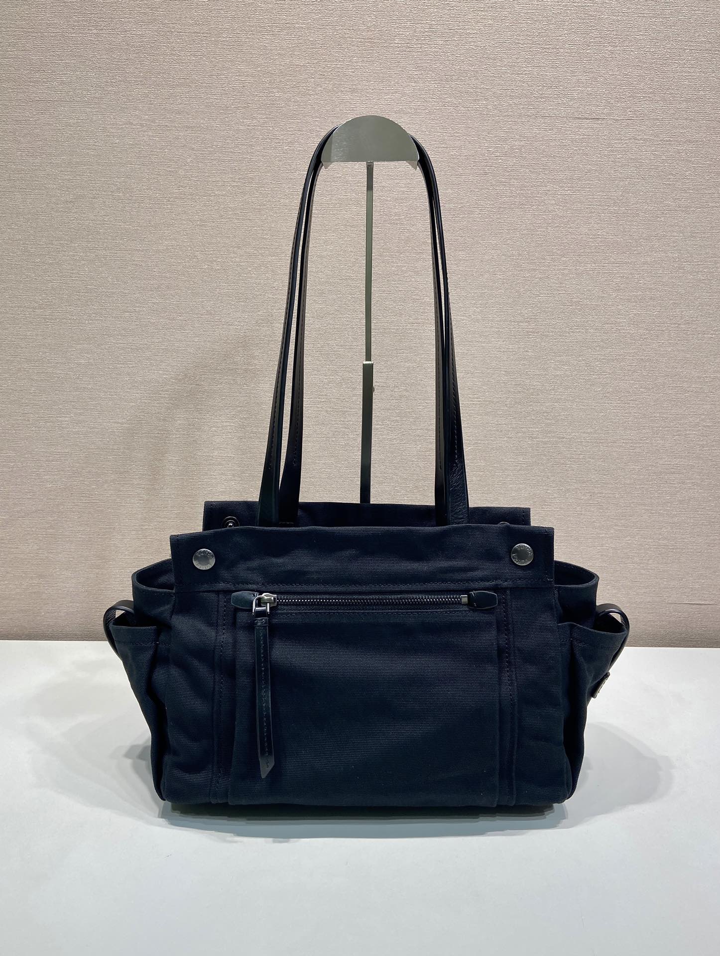Pra*a Black Pra*a Route Medium Leather Tote Bag-1BG645-30*22*15CM