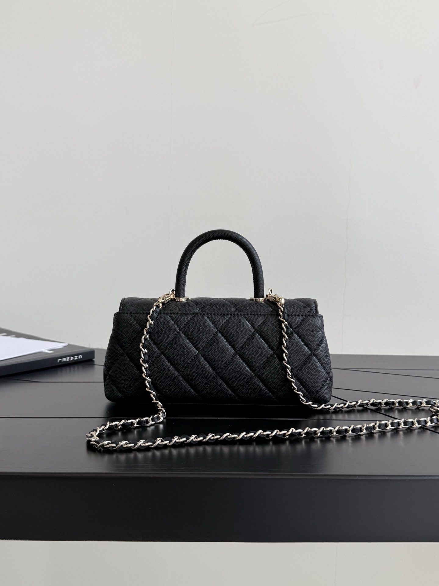 Cha*el Caviar Quilted Coco Handle East West Clutch-21×10×5CM