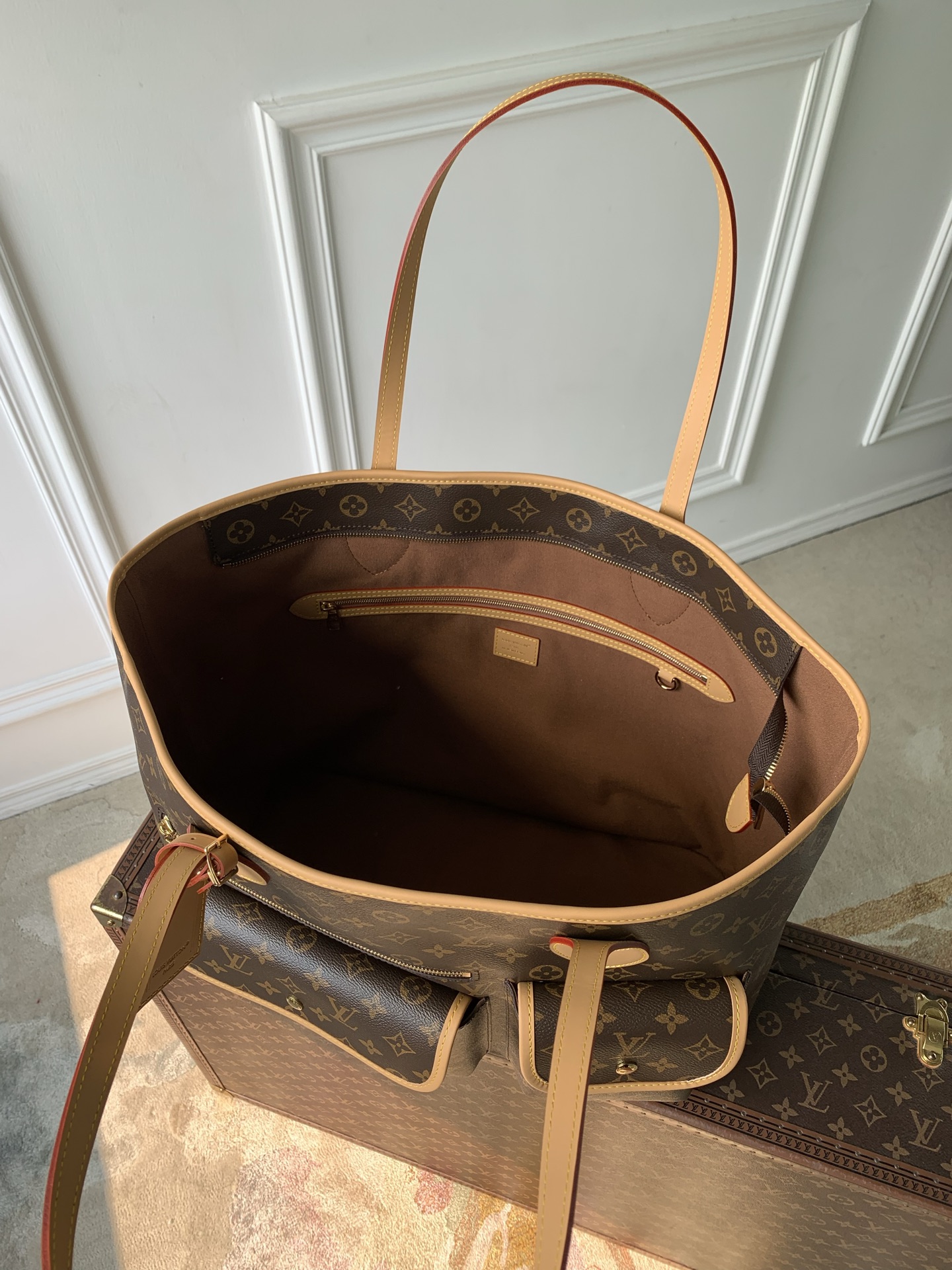 LV Nevereverfull Cargo Monogram Archive-M2A617-38 x 60 x 28CM